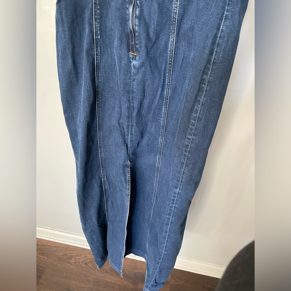 Reformation Anais Strapless Denim Midi Dress sz 12 - Picture 7 of 11